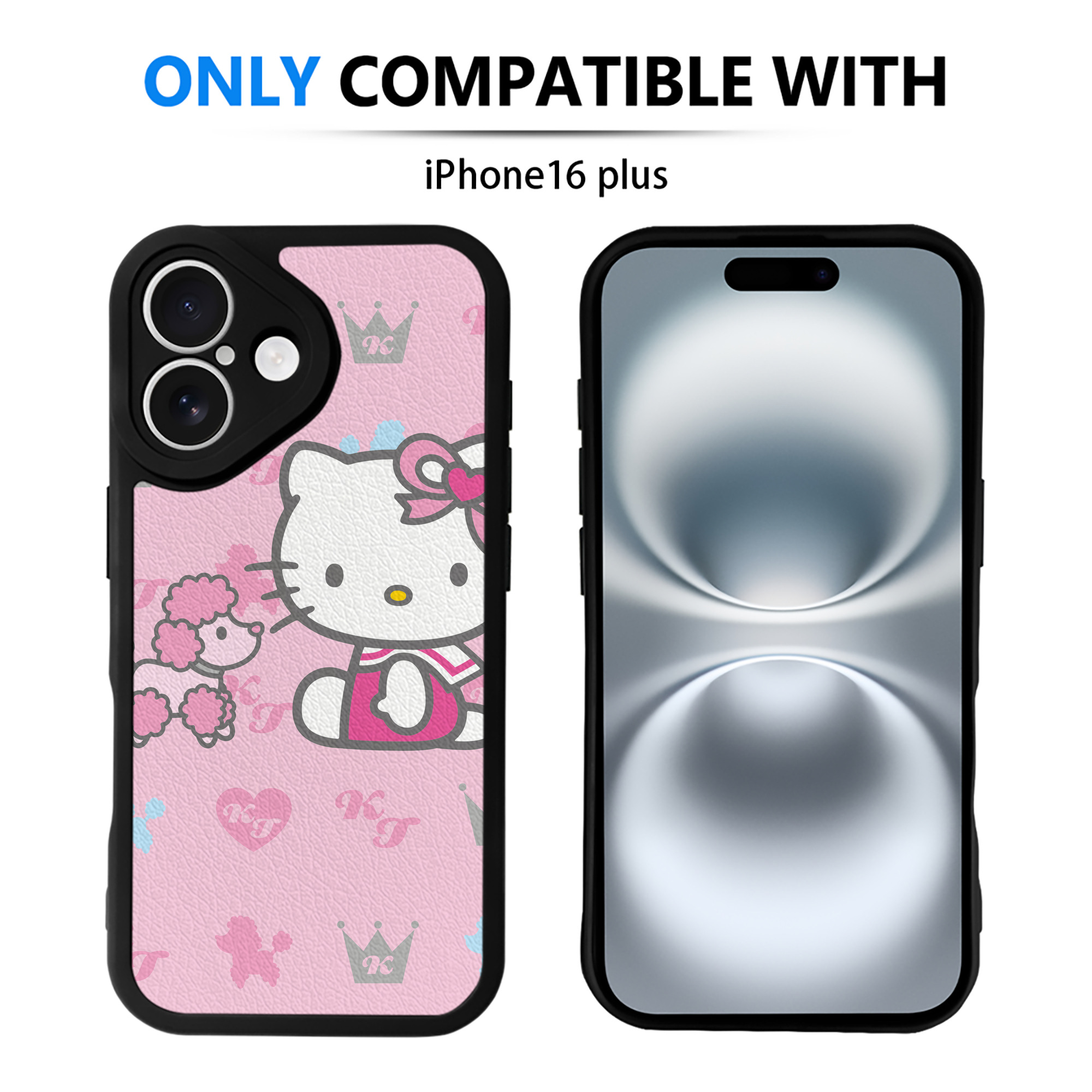 （画像用） Hello Kitty ハローキティ 【iPhone 16シリーズ対応】シリコンスマホケース（レザー調） 材質：シリコン